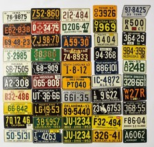 Lot of 50 1953/54 General Mills Wheaties US Miniature License Plates picture