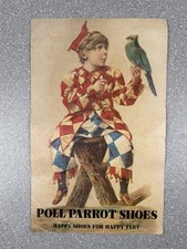 Vintage Poll Parrot Shoes Store Advertising Display Sign Poster Harlequin Jester picture