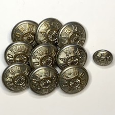 10 Vintage Motorman Railroad Trolley Uniform Buttons Waterbury Button Co. picture