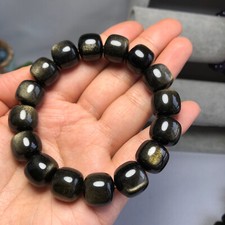 1pcs wholesale Natural Golden obsidian quartz Crystal beads bracelet 14-12mm picture