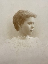 Cabinet Card Antique Vintage Portrait Woman Profile Identified Dated 1894 (PC) picture