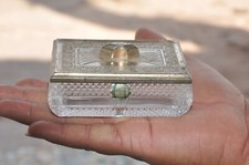 Vintage Fine Cut Glass Rectangular Shape Powder/Cream Box picture