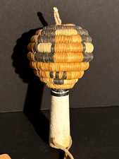 EXCEPTIONAL EARLY 20TH C HOPI BASKETRY RATTLE,“SALT RIVER RESERVATION” TAG,MINT picture
