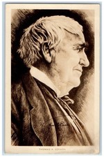 c1910's Thomas Edison Art Portrait RPPC Photo Unposted Antique Postcard picture
