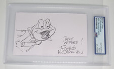 Floyd Norman Mr. Toad 3x5 sketch signed autographed PSA Disney Animator picture