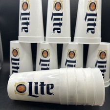 Lot of 12 Miller Lite 20 oz. Plastic Cups 2017 basketball promotion. picture
