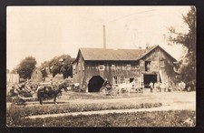 No ID Farming Scene 1905-10 Real Photo Postcard; Barn, Horse Buggy; Canada or US picture