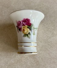 Antique Erphila Germany Porcelain Miniature  Vase Roses Cottage Grandma picture