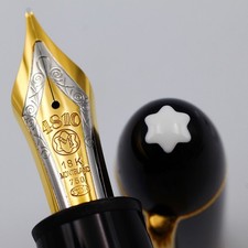 [Near mint] Montblanc Meisterstuck 149 Pix  18K  Black & Gold Fountain Pen M Nib picture