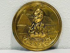 Vintage ELPEC England Robert Burns Brass Wall Plaque 5.5” Scottish Poet picture