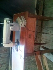 Vintage Sears Kenmore Sewing Machine w/ Wood Cabinet & Foot Pedal Working picture