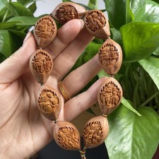 Olive Nut Carving 18 Arhats Bracelet Original Skin Relief Carved picture