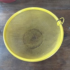 Vintage Farmhouse Wire Mesh Fruit/Vegetable Basket Retro Yellow picture