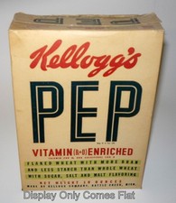 Vintage 1939 Kellogg's PEP Vitamin Enriched Cereal 10-ounce Package Box picture