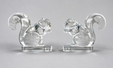 Pair of New Martinsville/Viking Glass Squirrel Bookends. 5.5