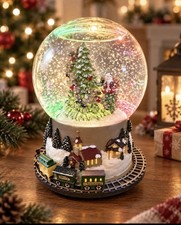 Festive Voice Musical Snow Globe Moving Train Lighted Christmas 2025 Walgreens picture