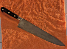 Vintage Sabatier 12” Carbon Steel Chef Knife France Forged Integral Bolster picture