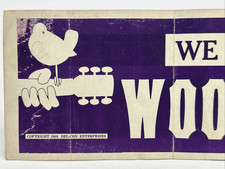 Woodstock Vtg 1969 Purple Bumper Woodstock Sticker Bird Guitar Hippie Del-Con picture