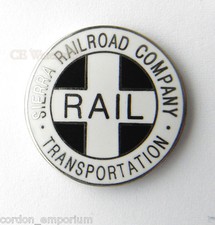 SIERRA RAILWAY COMPANY TRANSPORTATION CALIFORNIA RAILROAD LOGO PIN BADGE 1 INCH picture