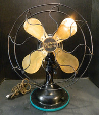 Antique Large Western Electric Brass Blade Electric Fan 18
