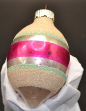 Vintage Shiny Brite  Mica Atomic Teardrop Glass Christmas Ornament MADE IN USA picture