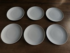 Set of 6 IKEA of Sweden Blue Gray Matte Salad Plates #12011 Discontinued  7 7/8” picture