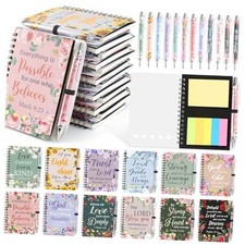 48 Pcs/24 Set Christian Prayer Journal Spiral Notebooks Bulk with Pens Prayer  picture