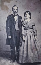 Carte-De-Visite Photo of Couple With Blue Washington Tax Stamp c.1865 picture