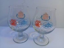2X Lakewood Brewing/ Rahr Sons Brewing Company Beer Logo Glass Texas picture