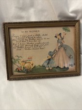 Vintage To My Mother Saying Framed picture