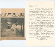 1952 Wisconsin Family Letter Manitowoc Ripon Watertown Newspaper Snow Clipping picture