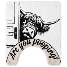 24x20 Funny Highland Cow Toilet Rug U Shaped Bathroom Mat picture