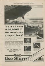 1931 L. S. Starrett Co Tools Precision 90,000 HP Propellers VINTAGE PRINT AD picture