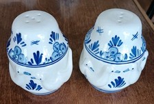Vintage Delft Porcelain Geese Salt and Pepper Shakers picture