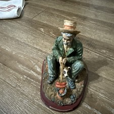 Vintage C8691 D’Arte Napcoware Porcelain Old Man With Dog Figurine *N picture