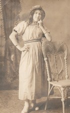 RPPC Woman Posing for her Portrait C 1905 Postcard Divided Back Unposted picture