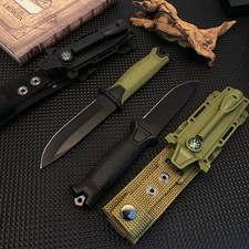 Fixed Blade Camping Knife with Multi-Function Sheath Black/Green Available picture