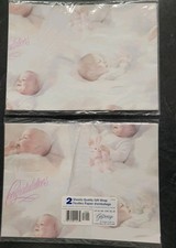 Vintage Congratulations Baby Shower Gift Wrapping Paper Art Deco MCM USA SET picture