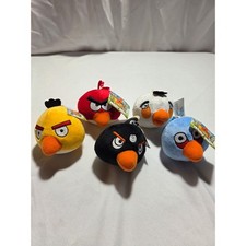 Vtg Y2k Angry Birds Plush Bag Clip Set of 5 Red Chuck Bomb Matilda Jay Rovio NWT picture