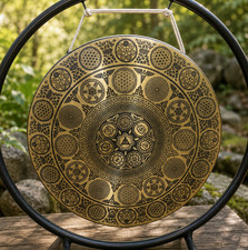 50 CM Sacred Geometry Yogi Carved - Sound Healing Gong, Encourage Mindfulness picture