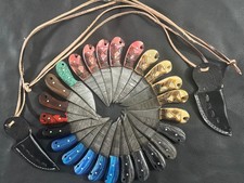 COSTUME HAND MADE DAMASCUS STEEL MINIATURE KNIVES LOT OF TWENTY FIVE 25 AH picture