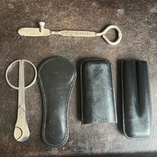 ATORI Cigar Scissors,  Black Leather Cigar Holder & R.G. Sullivan’s 7-20-4 Tool picture