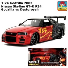 Figure Car GT-R R34 Display Mini Car 1:24 Godzilla 2002 Nissan Skyline Godzilla picture