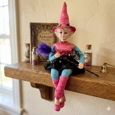 NICOLE MILLER Halloween Elf Fairy Shelf Sitter Doll Articulated Collectible NEW picture