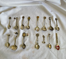Vintage Souvenir Spoon Lot 15 Silverplate Enamel Collector Spoons picture