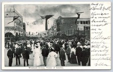 Antique California Postcard VENICE Windward Avenue Crowd 1905 picture