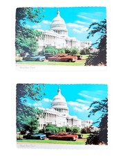 2 Postcards THE UNITED STATES CAPITOL Washington DC Vintage 1960s Unused picture