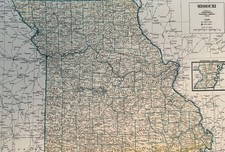Vintage 1945 WORLD WAR 2 ERA MISSOURI MAP Estate Sale Find picture