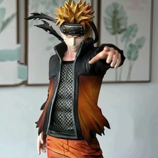32cm Naruto Uzumaki Anime PVC Figure Battle Damaged Statue Collectible Model Toy picture