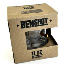 BenShot Original Pint Glass w Real .50 BMG Bullet 16oz NEW in Box Made in USA picture